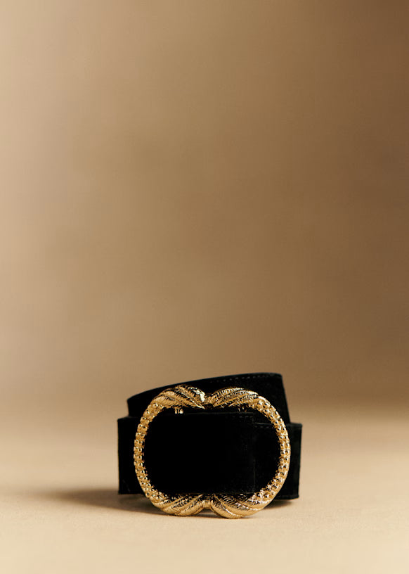 Black braided suede belt with buckle from Sézane