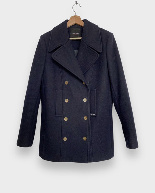 Saint-James navy blue pea coat