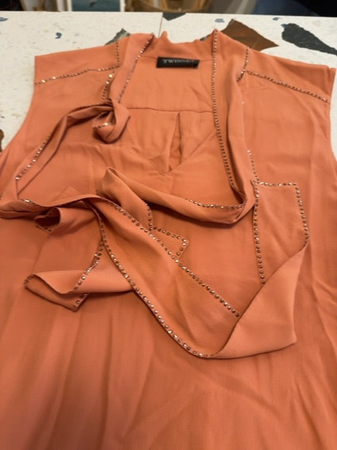 Blouse nouée Orange brûlé Twinset