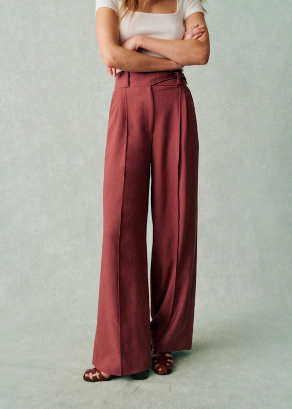 Aldo trousers, terracotta color, Sézane, size 38